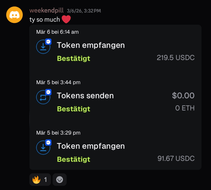 Creator payment proof